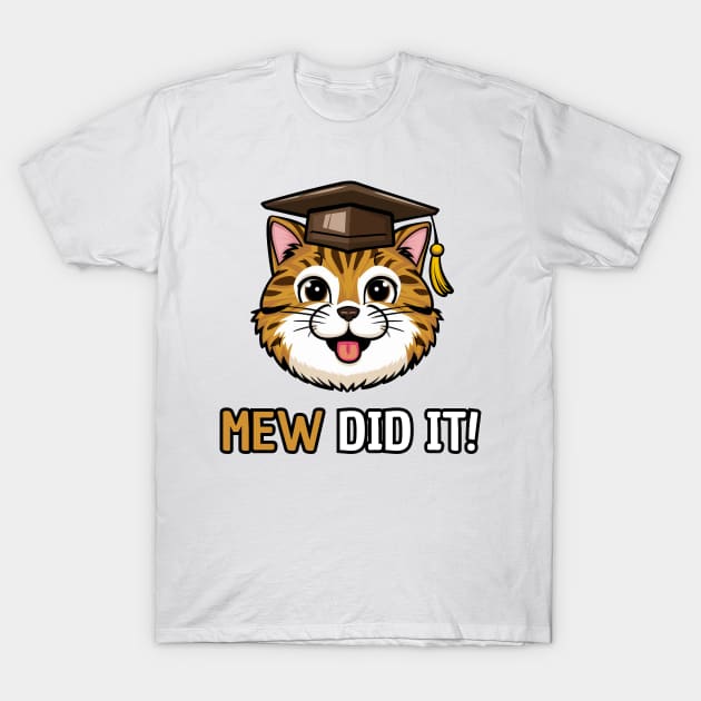 Cat Graduation Funny T-Shirt by Estrella Design